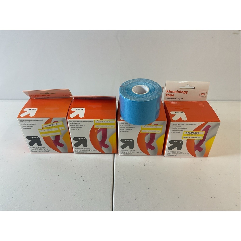 Lot of 5 Boxes 20 Pre-Cut 10-Inch Strips Kinesiology Gentle Adhesive‎ sport tape
